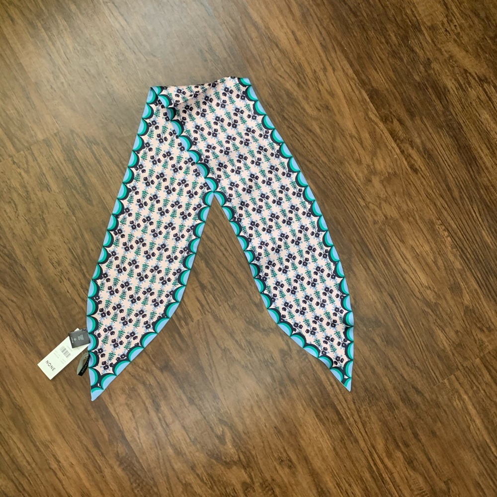 Ann Taylor floral silk skinny scarf